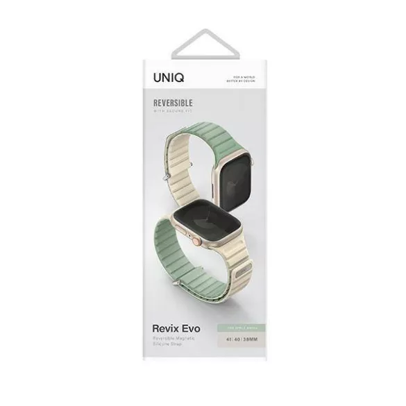 UNIQ szíj Revix Evo Apple Watch Series 1-9/SE/SE2/SE3 38/40/41mm Reversibilis mágneses mentolos szíj