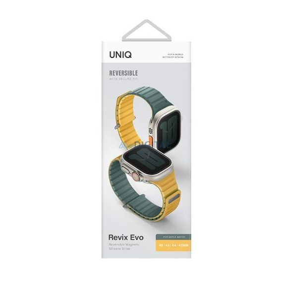 UNIQ Revix Evo szíj Apple Watch 42 / 44 / 45 / 49 mm - zöld-sárga