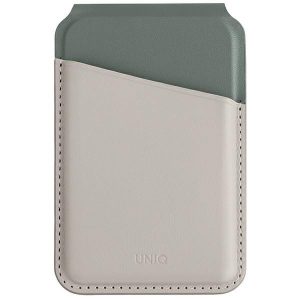 UNIQ Lyden DS mágneses RFID kártyatartó és kitámasztó - bézs-zöld