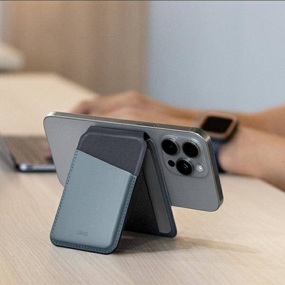 UNIQ Lyden DS mágneses RFID kártyatartó és kitámasztó - kék-fekete