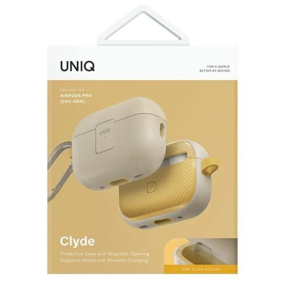 UNIQ Clyde Lock tok AirPods Pro 2 - elefántcsont-kanári sárga