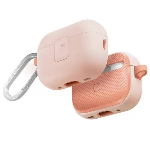 UNIQ Clyde Lock tok AirPods Pro 2 (2022/2023) púderrózsaszín-rózsaszín/világos rózsaszín-krémrózsaszín