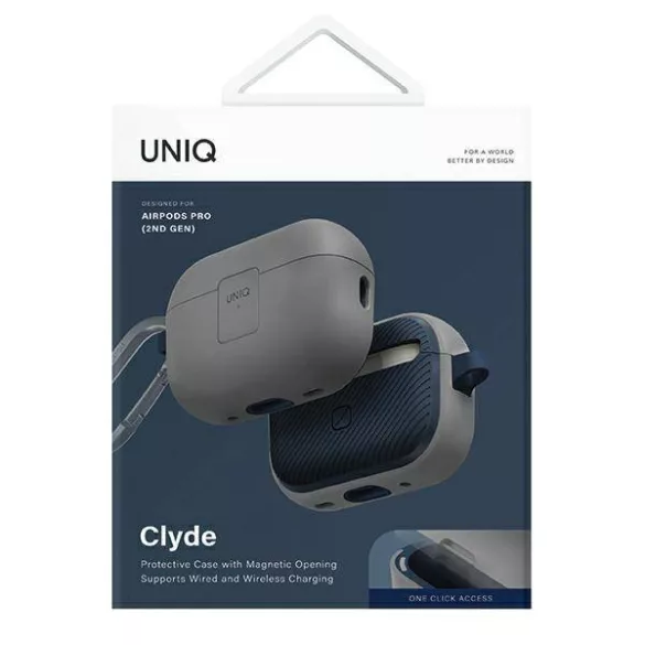 UNIQ Clyde Lock tok AirPods Pro 2 (2022/2023) kréta szürke-marine kék