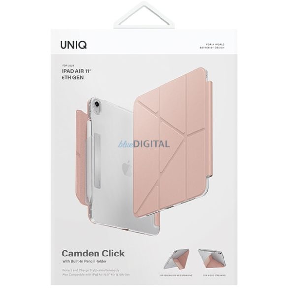 UNIQ Camden Click tok iPad Air 11" (2024) - rózsaszín