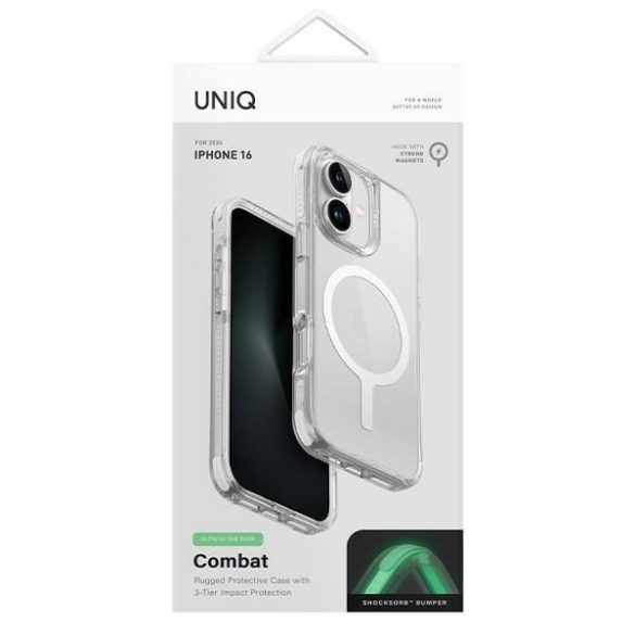 UNIQ Combat Magclick Charging tok iPhone 16 - fehér