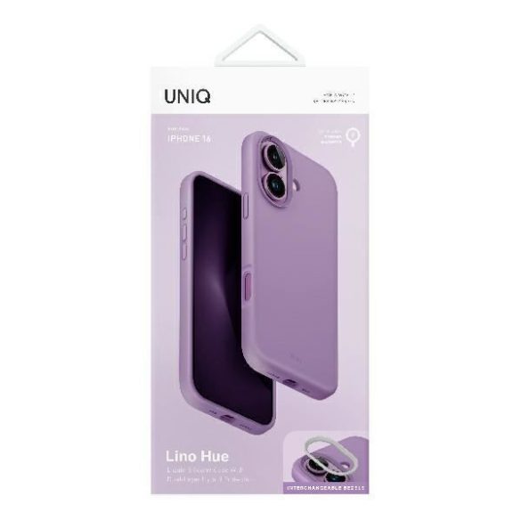 Uniq Lino Hue Magclick Charging tok iPhone 16 - lila