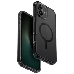   Uniq Combat Magclick Charging tok iPhone 16 Plus - átlátszó fekete szegéllyel