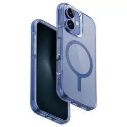   Uniq Combat Magclick Charging tok iPhone 16 Plus - átlátszó kék szegéllyel