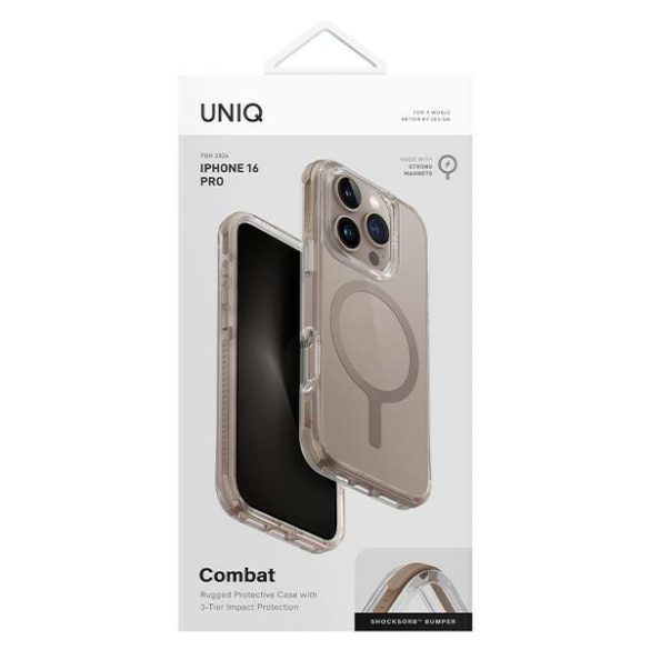 UNIQ Combat Magclick Charging tok iPhone 16 Pro - arany színű