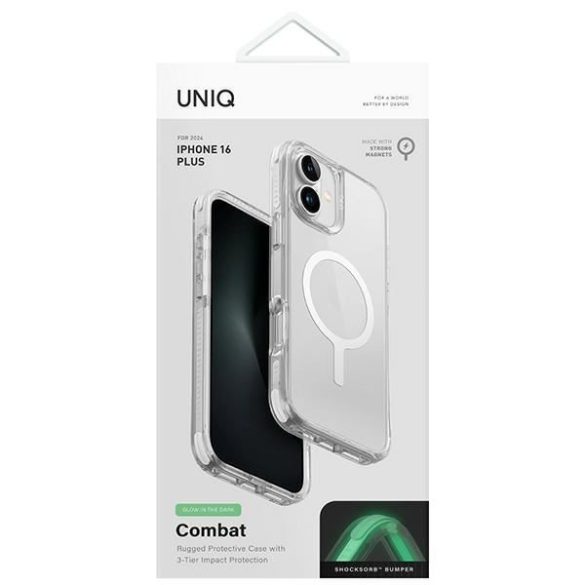 UNIQ Combat Magclick Charging tok iPhone 16 Pro - fehér