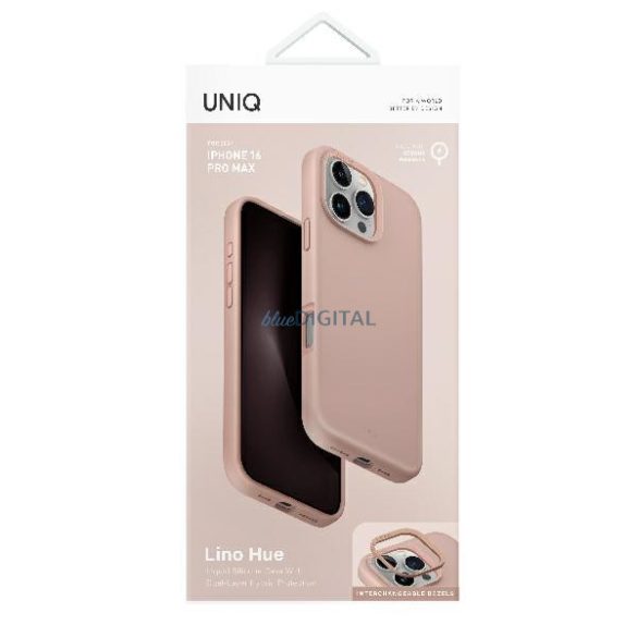 Uniq Lino Hue Magclick Charging tok iPhone 16 Pro - rózsaszín