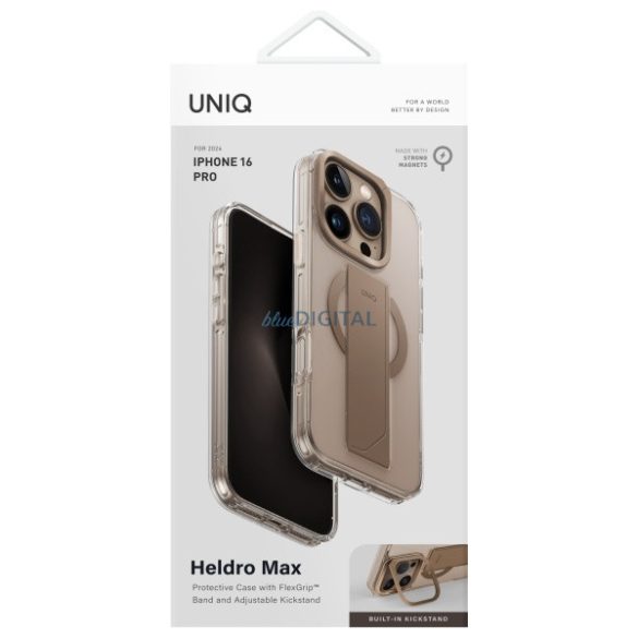 UNIQ Heldro Magclick Charging tok Max iPhone 16 Pro - arany színű