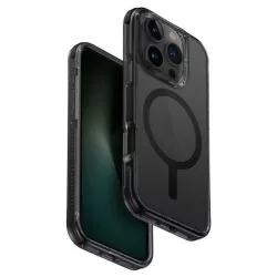   Uniq Combat Magclick Charging tok iPhone 16 Pro Max - átlátszó fekete szegéllyel