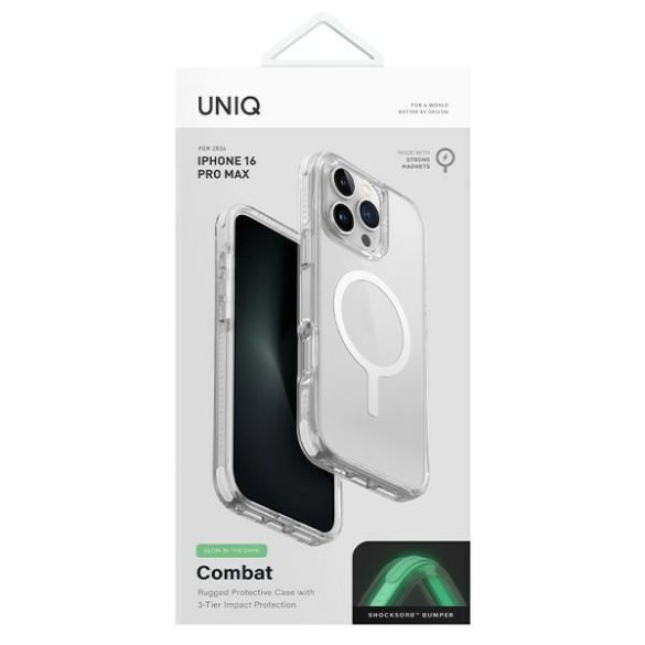 UNIQ Combat Magclick Charging tok iPhone 16 Pro Max - fehér