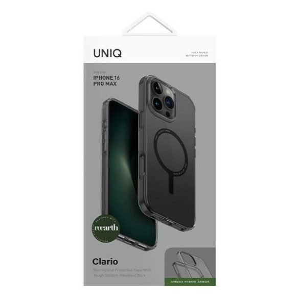 Uniq Clario Magclick Charging tok iPhone 16 Pro Max - füstszürke