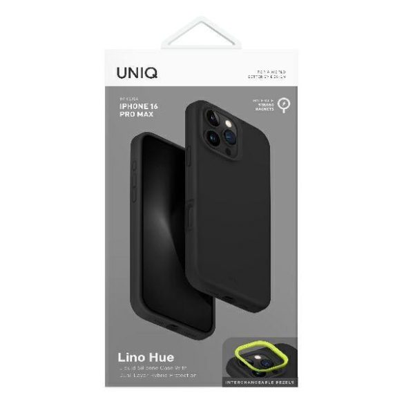 Uniq Lino Hue Magclick Charging tok iPhone 16 Pro Max - szénszürke