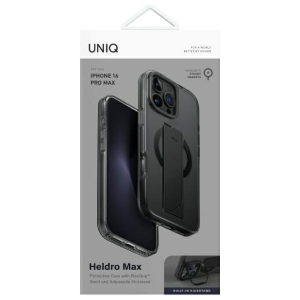 UNIQ Heldro Max MagSafe-kompatibilis tok iPhone 16 Pro Max - füstszürke