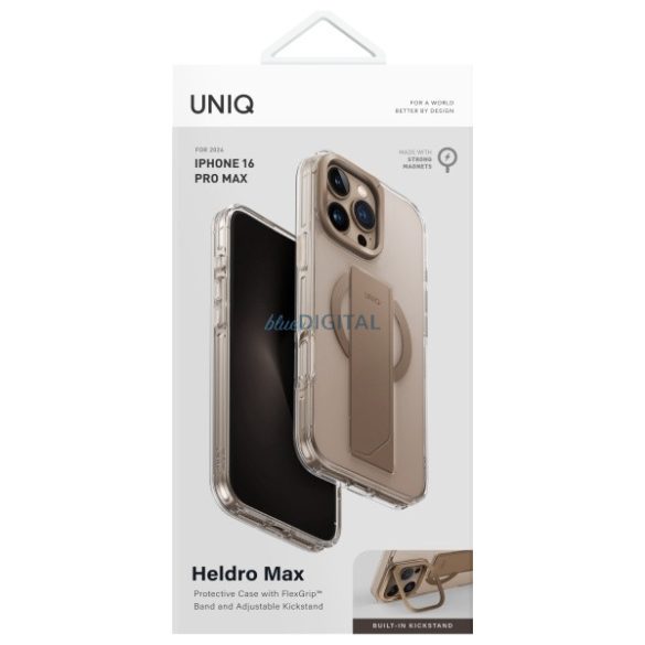 UNIQ Heldro Magclick Charging tok Max iPhone 16 Pro Max - arany színű