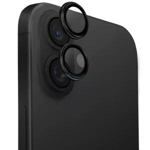 UNIQ Optix alumínium kamera-lencsevédő iPhone 16 6,1" / 16 Plus 6,7" éjfekete üveg mindkét modellhez