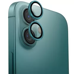   UNIQ Optix alumínium kamera lencse védő üveg zöld szegéllyel iPhone 16 / 16 Plus