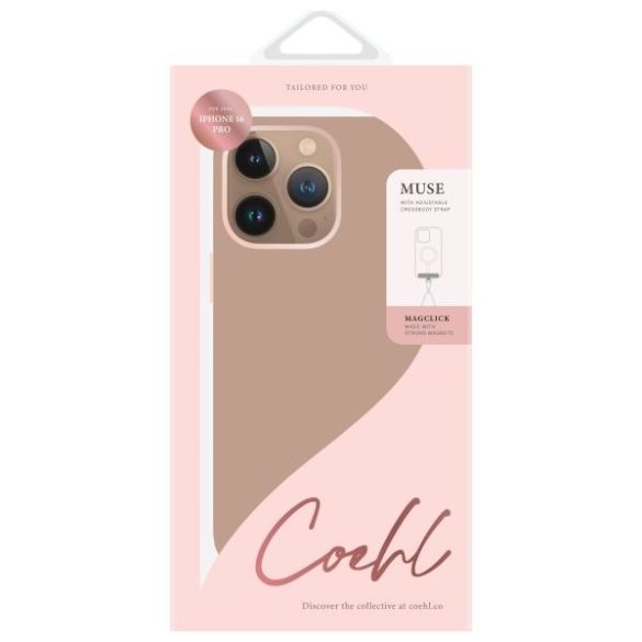 Uniq Coehl Muse Magnetic Charging tok iPhone 16 Pro - rózsaszín