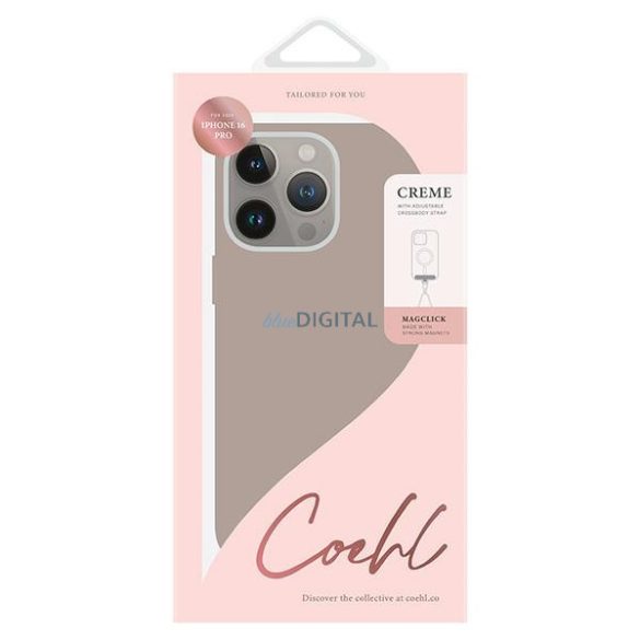 Uniq Coehl Creme Magnetic Charging tok iPhone 16 Pro - tópszürke