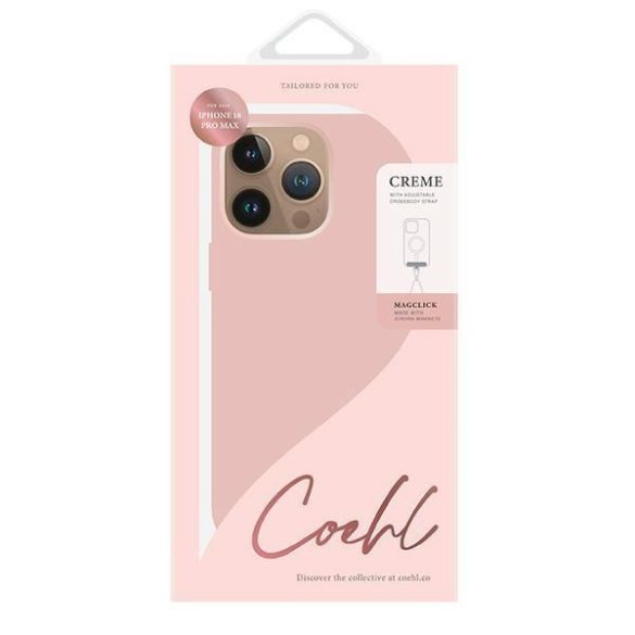 Uniq Coehl Creme Magnetic Charging tok iPhone 16 Pro Max - rózsaszín