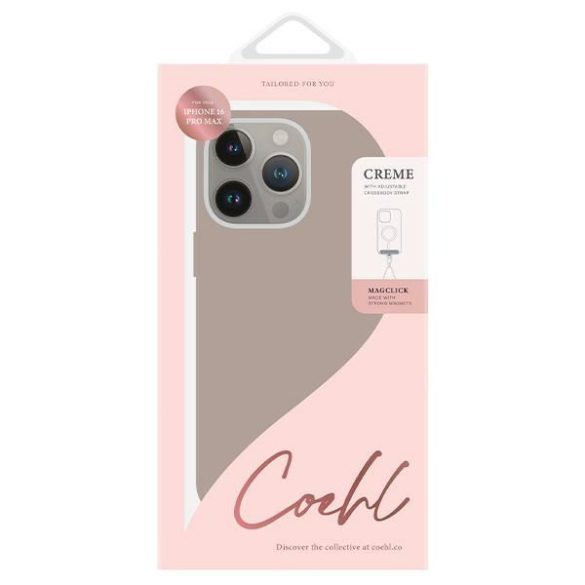 Uniq Coehl Creme Magnetic Charging tok iPhone 16 Pro Max - tópszürke