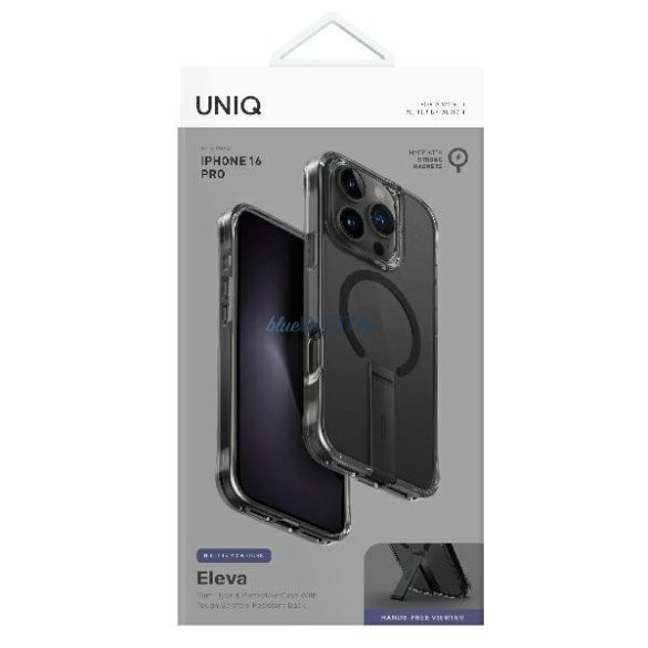 Uniq Eleva with Vertica Stand tok kitámasztóval iPhone 16 Pro - fekete