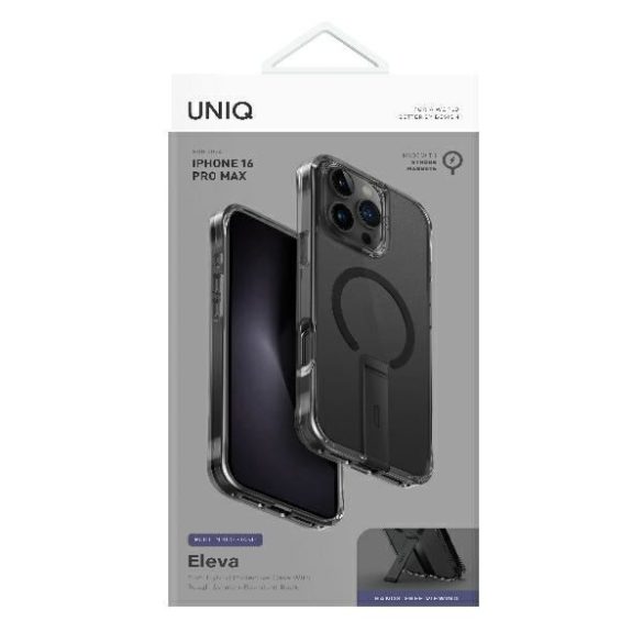 Uniq Eleva with Vertica Stand tok kitámasztóval iPhone 16 Pro Max - fekete