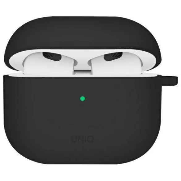 UNIQ tok Nexo AirPods 4 + fülkampók szilikon fekete