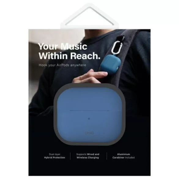 UNIQ tok Nexo AirPods 4 + fülkampók szilikon csendes-óceáni kék