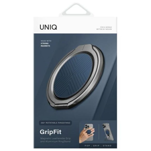 UNIQ Gripfit 360 mágneses rögzítő és kitámasztó mágneses tartó kék/zafírkék