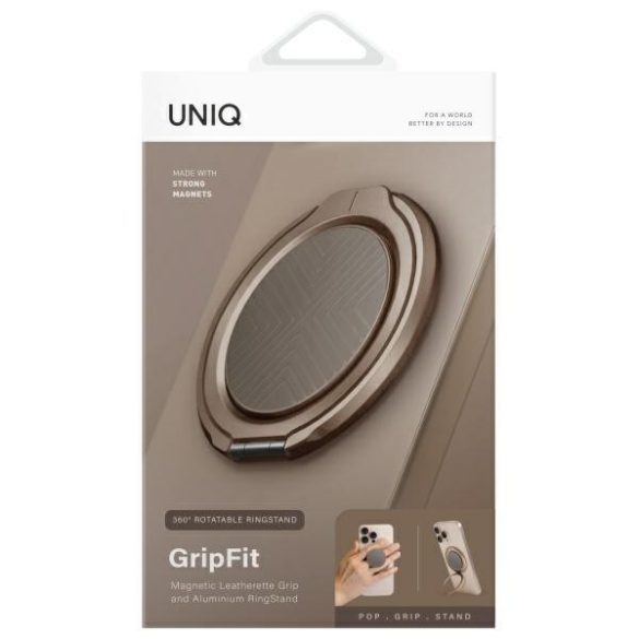 UNIQ Gripfit 360 mágneses rögzítő és kitámasztó mágneses tartó szürke/kőszürke