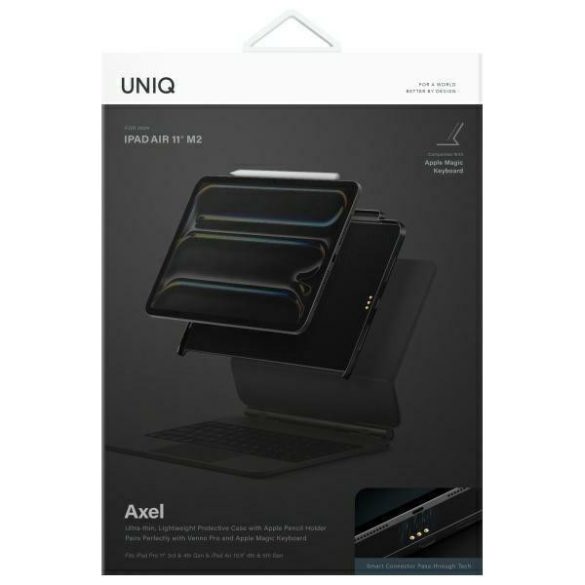 UNIQ Axel tok iPad Air 10.9" (2022/2020)/ Air 11" (2024)/ Pro 11" (2022/2021) - fekete