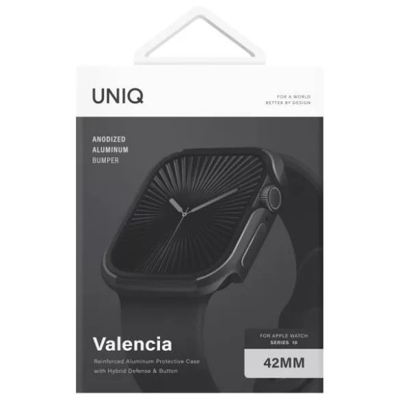 UNIQ Valencia tok Apple Watch Series 42mm éjfekete színben