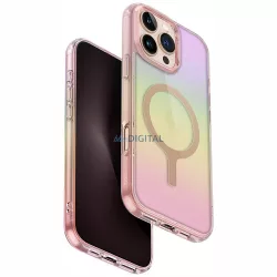   UNIQ Iridescia tok iPhone 16 Pro Max Magclick töltéshez, rózsaszín prizma