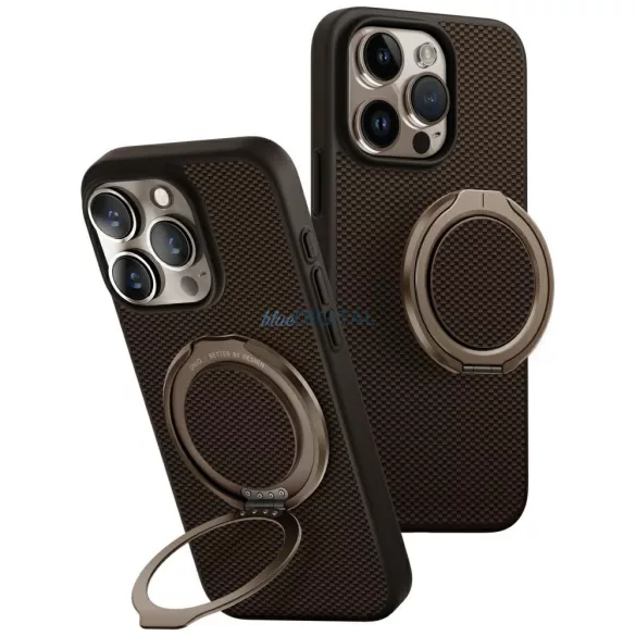 UNIQ Keva Air tok iPhone 16 Pro, Magclick töltéssel, GripFit kialakítással, barna