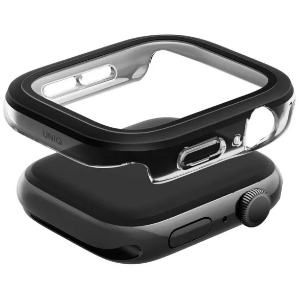 UNIQ Voute tok az Apple Watch Series 10 / 11 42mm-es sorozatához, edzett üveg fekete