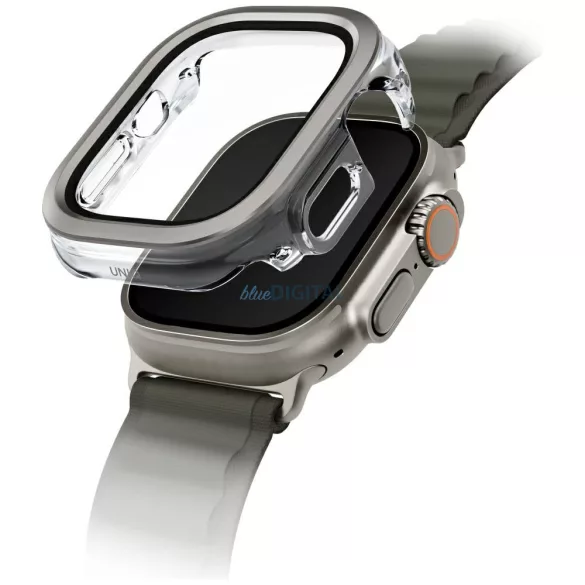 UNIQ Voute tok Apple Watch Ultra 49 mm-es modellhez, edzett üvegből, ezüst színben