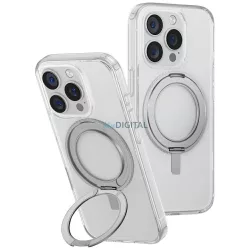   UNIQ Swivix tok iPhone 16 Pro, 360°-ban forgatható támasztóval, átlátszó