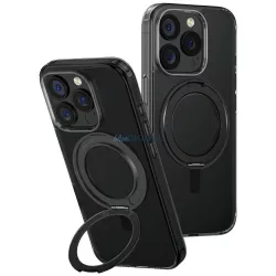   UNIQ Swivix tok iPhone 16 Pro, 360°-ban forgatható támasztóval, fekete