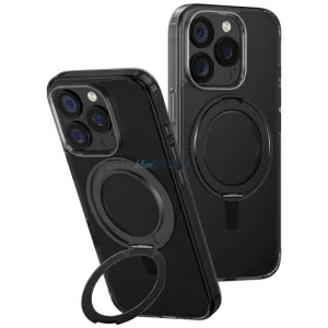 UNIQ Swivix tok iPhone 16 Pro, 360°-ban forgatható támasztóval, fekete