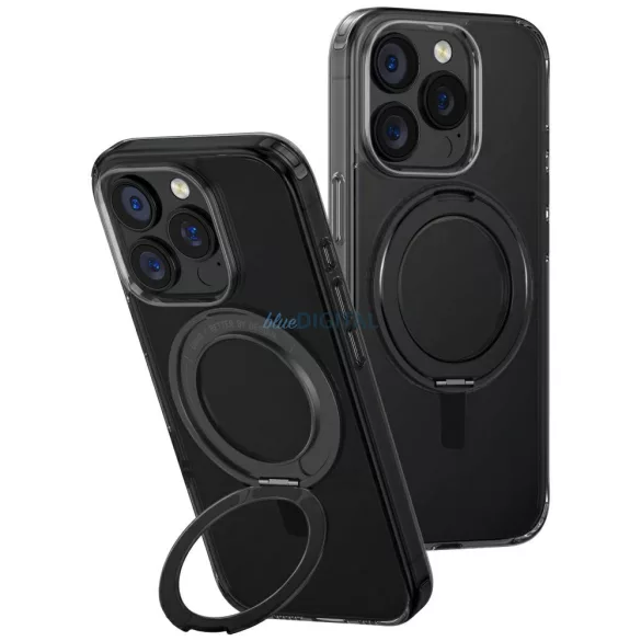 UNIQ Swivix tok iPhone 16 Pro, 360°-ban forgatható támasztóval, fekete