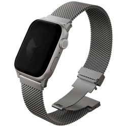   Pánt UNIQ Dante Pro Apple Watch 42/41/40mm-es órához rozsdamentes acél titánium ezüst