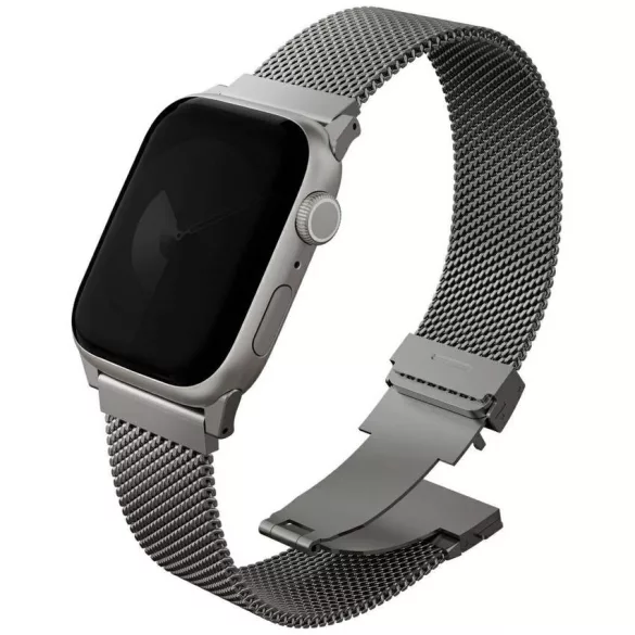 Pánt UNIQ Dante Pro az Apple Watch 49/46/45/44mm-es órájához rozsdamentes acél titánium ezüst