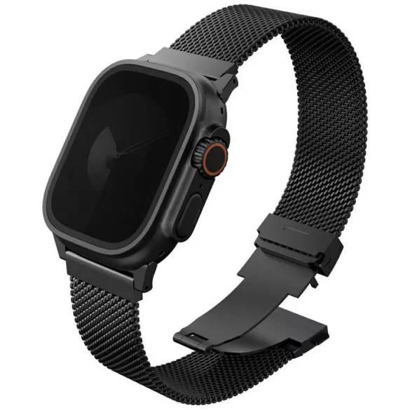 Pánt UNIQ Dante Pro Apple Watch 49/46/45/44mm rozsdamentes acélhoz grafit fekete