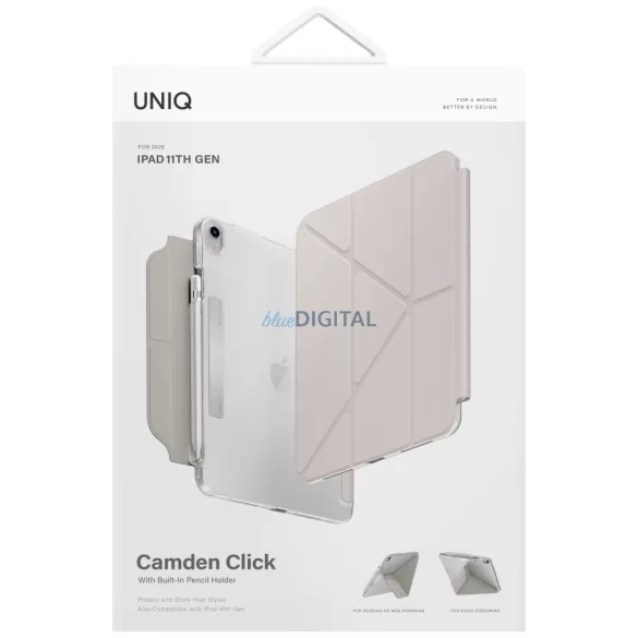 UNIQ Camden Click tok iPad 11" A16 (2025) / iPad 10.9" 10 gen. (2022) elefántcsont tokhoz