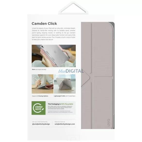 UNIQ Camden Click tok iPad 11" A16 (2025) / iPad 10.9" 10 gen. (2022) elefántcsont tokhoz