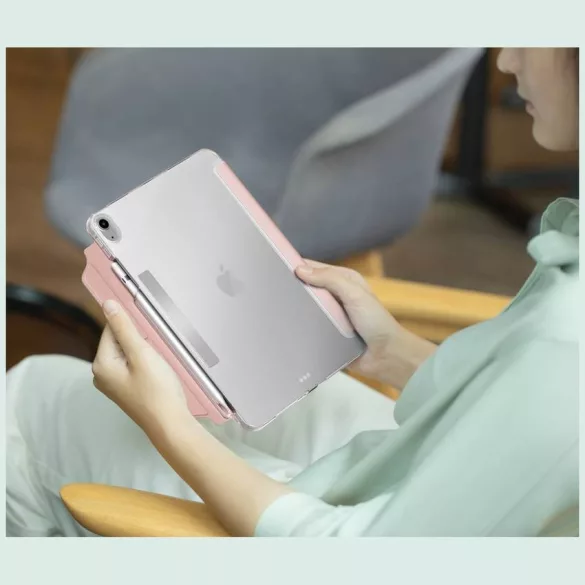 UNIQ Camden Click tok iPad 11" A16 (2025) / iPad 10.9" 10 gen. (2022) rózsaszín tokhoz